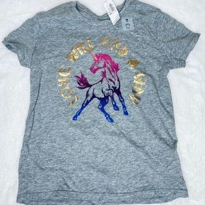 NWT Old Navy Girl gray unicorn tee